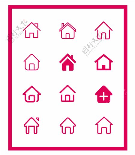 卡通房子矢量小房子图标房屋图标