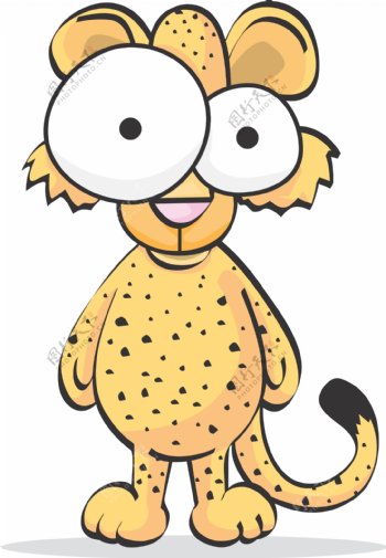 豹子搞笑搞怪动物卡通大眼睛6C
