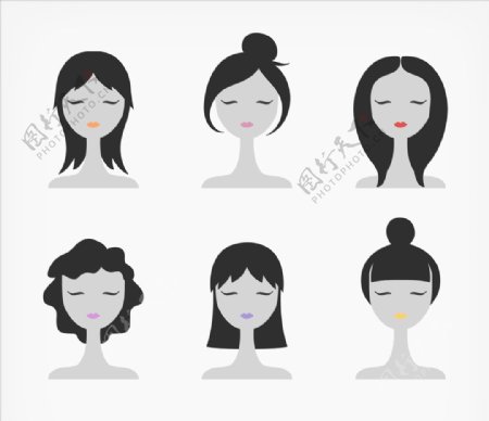 女性面孔插图