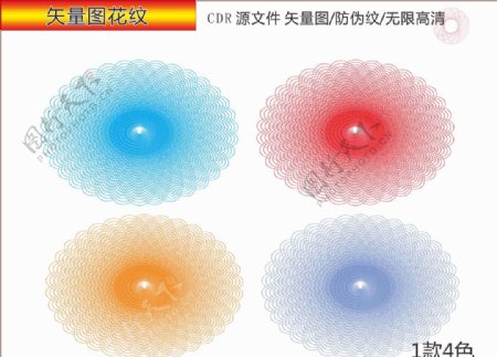 矢量花纹防伪纹