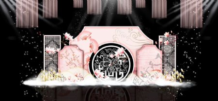 粉色中式婚礼主题效果图片