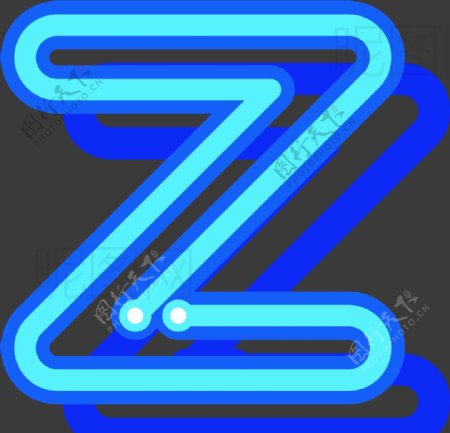 霓虹灯字母Z图片