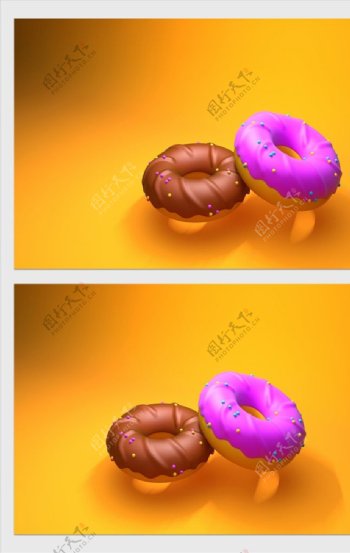 C4D甜甜圈模型图片