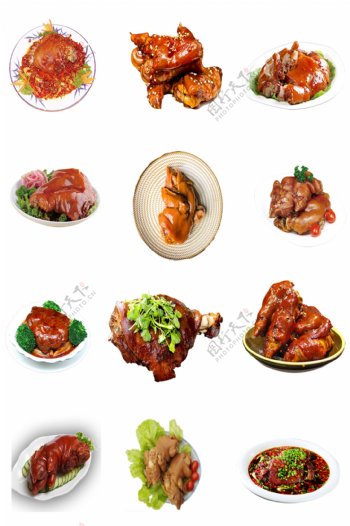 卤猪脚美食素材图片