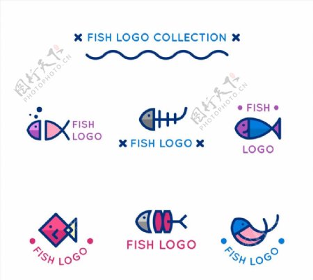 可爱鱼标志设计图片