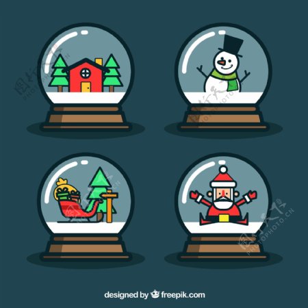圣诞雪花玻璃球图片
