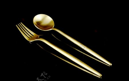金属餐具叉子勺子图片