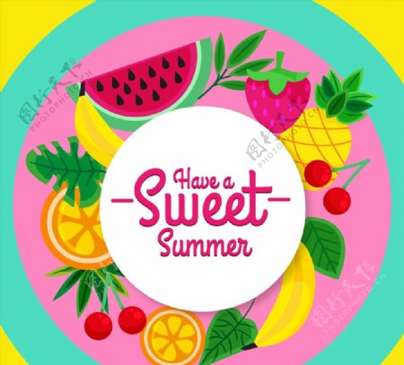 夏季水果框架图片