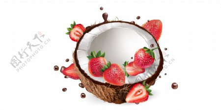 草莓椰子图片