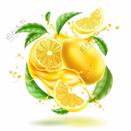 柠檬和叶子图片