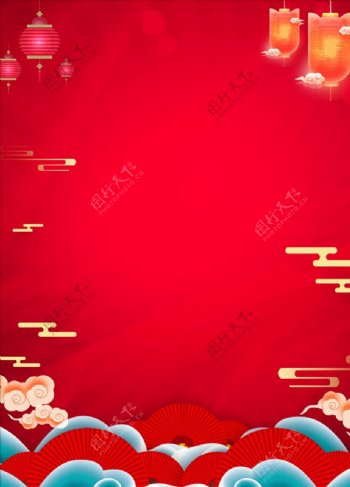 红色大气商务海报背景图片