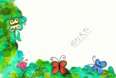 植物蝴蝶边框图片