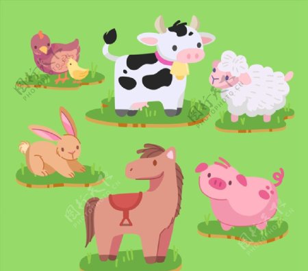 可爱农场动物图片