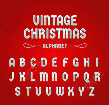 复古圣诞节字母图片