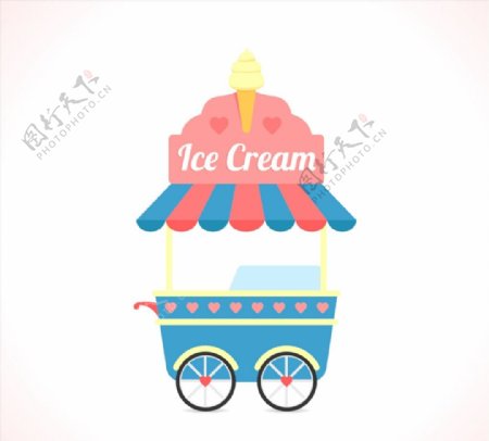 卡通冰淇淋车图片
