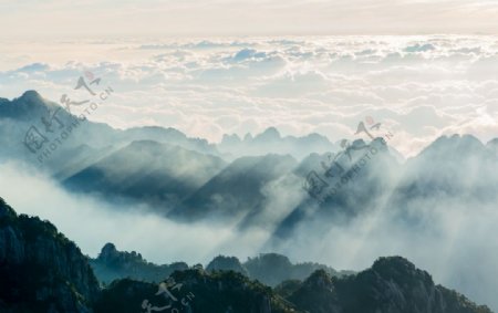 山水复古简约背景海报素材图片