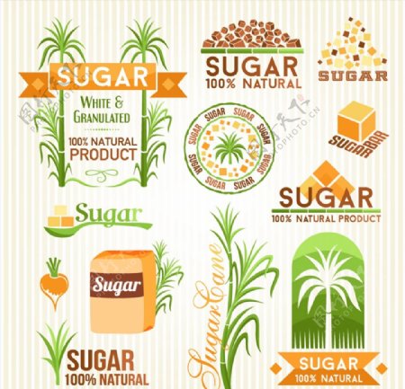 清新糖标签矢量图片