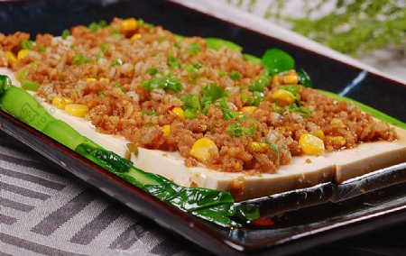 豫菜大麦仁剁肉蒸自制豆腐图片