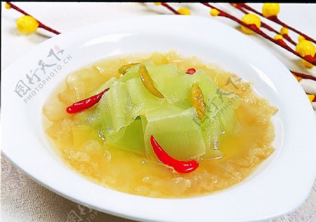 豫菜热炝青笋海蜇图片