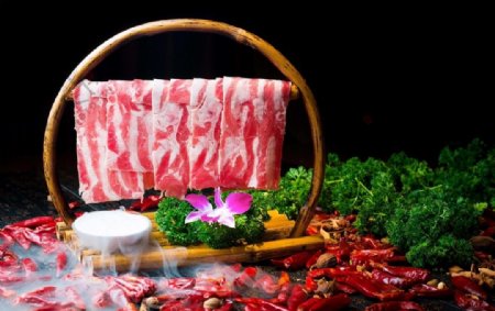 火锅配菜羊肉图片