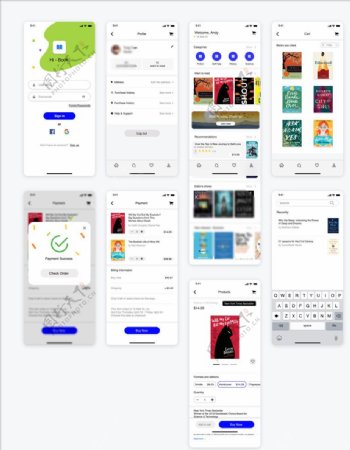 xd图书电商蓝色UI设计登录页图片