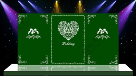绿色主体婚礼现场布置设计源文件图片