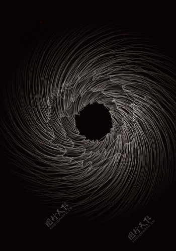 失量黑洞漩涡线条图片素材