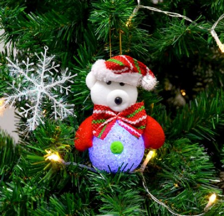 圣诞树挂饰圣诞小熊图片
