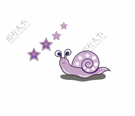 紫色卡通蜗牛图片