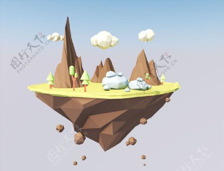 C4D模型岛屿图片