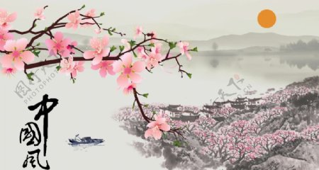 中国风桃花图片