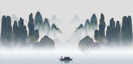 新中式山水图片