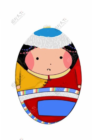藏族人物插画设计图片