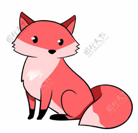 红色小狐狸矢量图图片